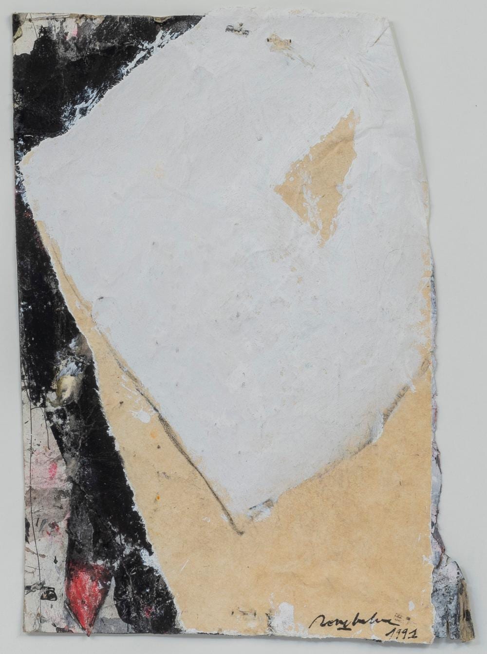 Ronny Delrue comparable auction result: ronny delrue 1957 mixed media and collage crown and crater signed and dated 1991