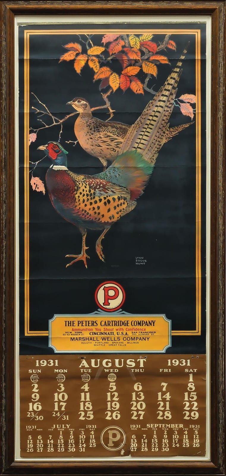 Robert Alan Gough comparable auction result: 1931 peters cartridge company advertising calendar