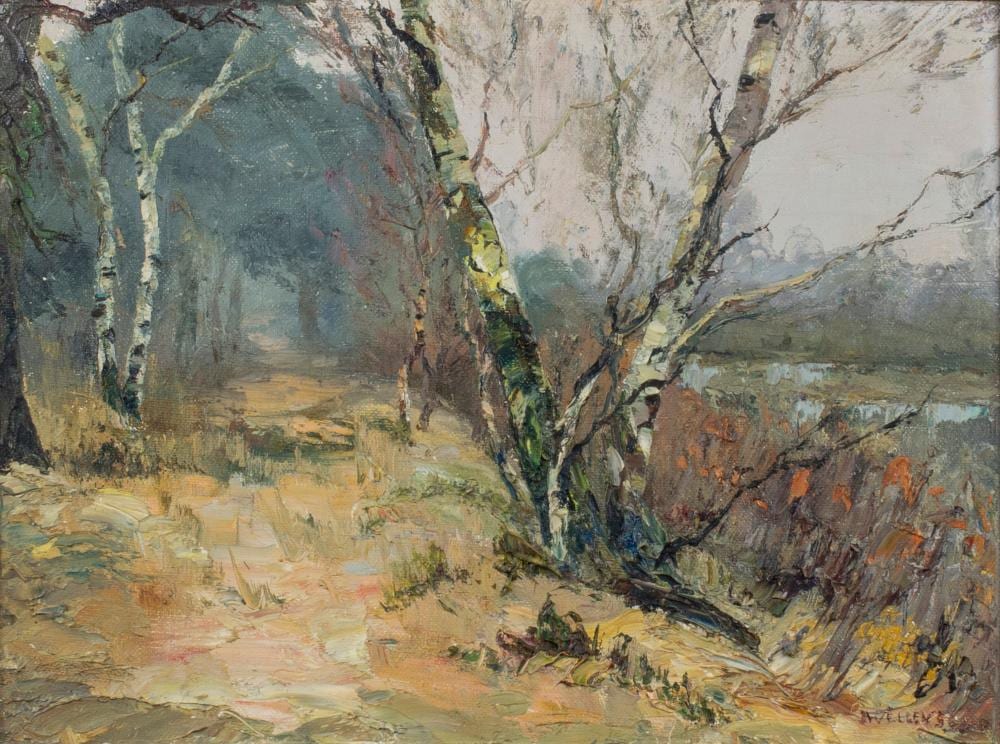 Karel Wellens comparable auction result: charles wellens 1889 1959 oil on canvas birch trees signed