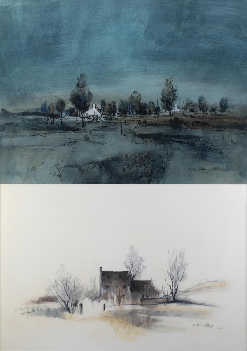 walter vilain 1938 2019 lot of 2 watercolours signed · Maison Jules Veilinghuis · 2025-02-18 Walter Vilain comparable auction result: walter vilain 1938 2019 lot of 2 watercolours signed