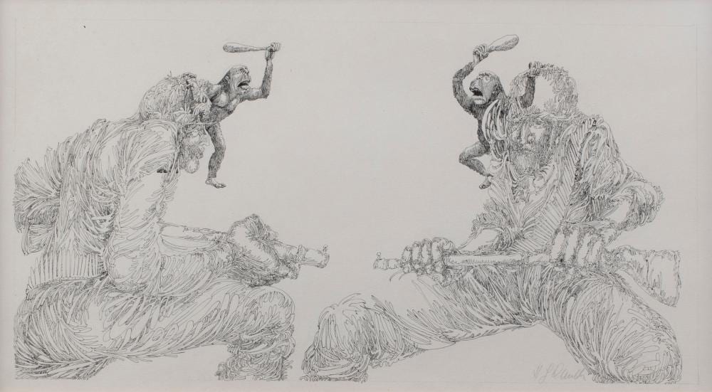 Hans Georg Rauch comparable auction result: hans georg rauch 1939 1993 pen drawing the fight signed