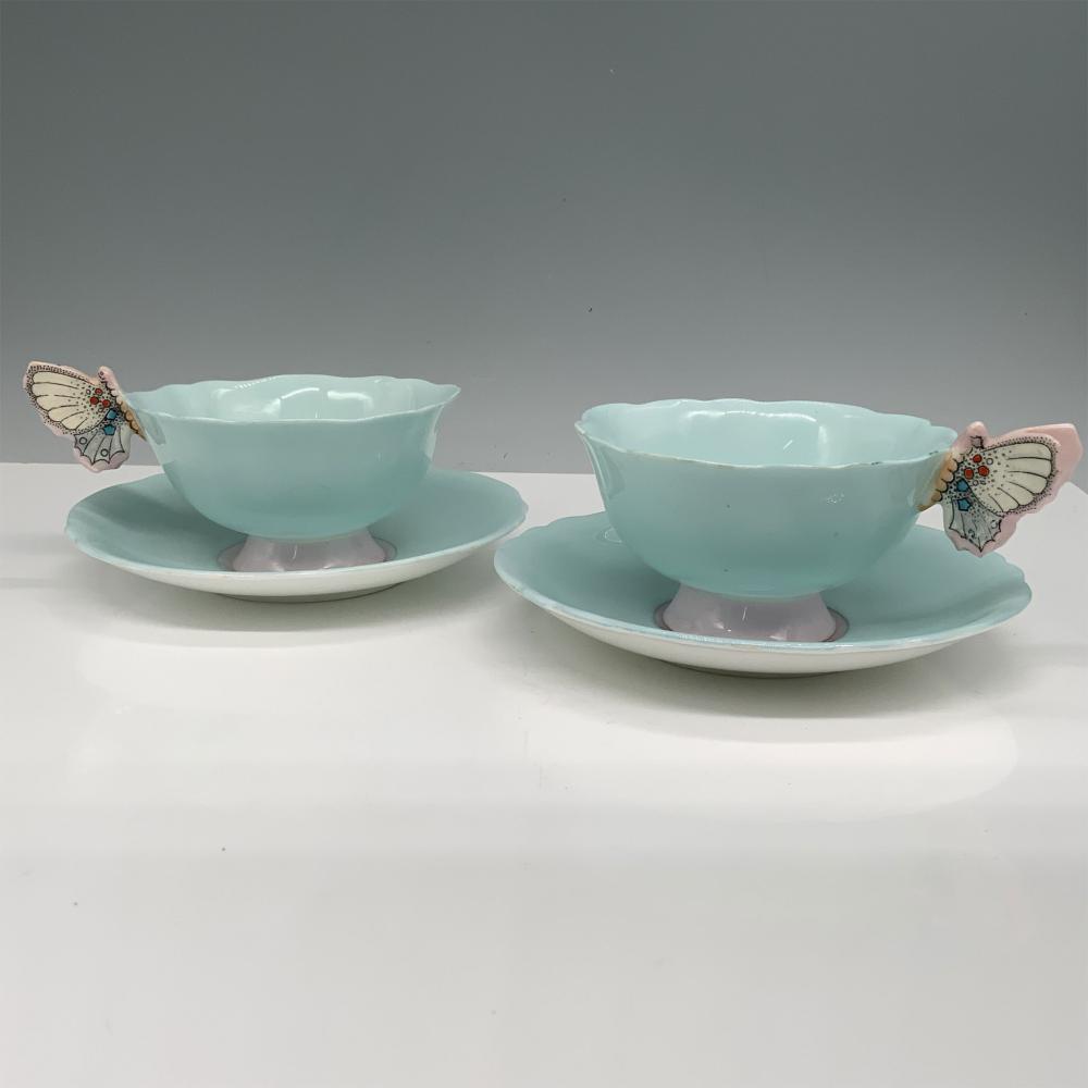 4pc Paragon Fine Bone China Butterfly Cup and Saucer Set sold by Lion and Unicorn, lot 298 — auction record photograph