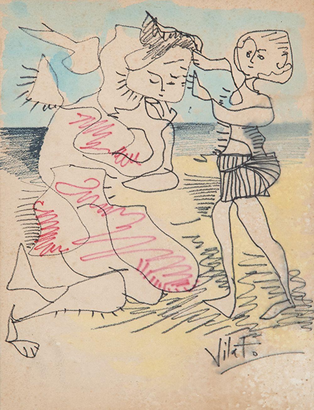 javier vilat motherhood by the sea · Subastas Segre · 2025-02-11 Xavier Vilato Ruiz comparable auction result: javier vilat motherhood by the sea