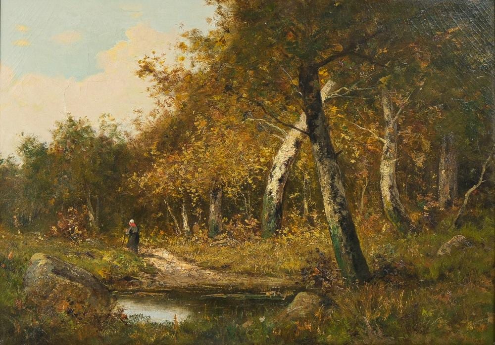 camille magnus 1850 one person in a forest · Ostantix Auctions · 2025-02-28 Camille Magnus comparable auction result: camille magnus 1850 one person in a forest