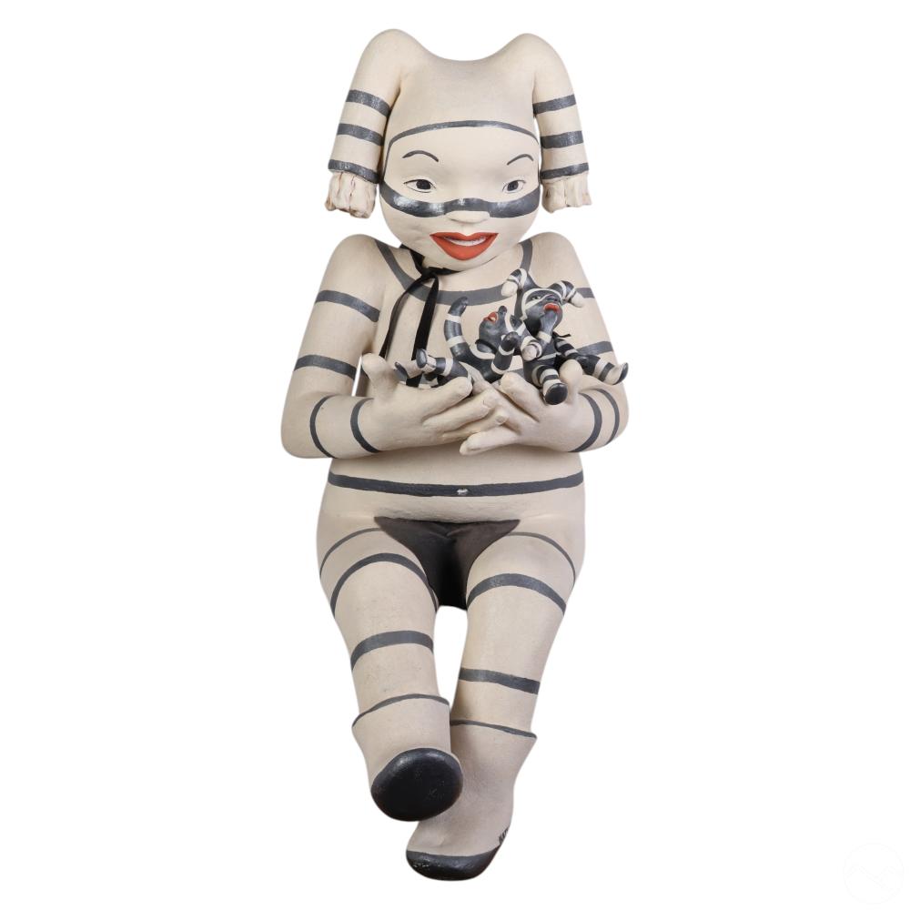 Kathleen Wall comparable auction result: kathleen wall b 1973 pueblo pottery koshare figure