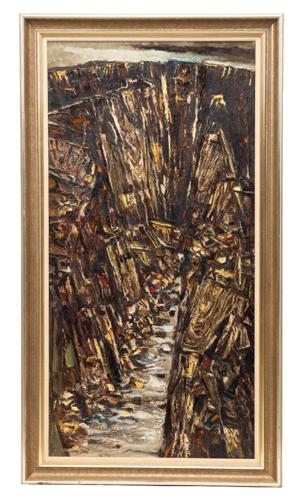 Lamar Dodd comparable auction result: lamar dodd black canyon 1971 oil on canvas