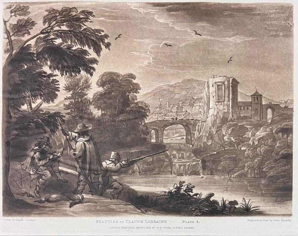 Claude Lorraine comparable auction result: engraved print beauties of claude lorraine 1825 plate 8