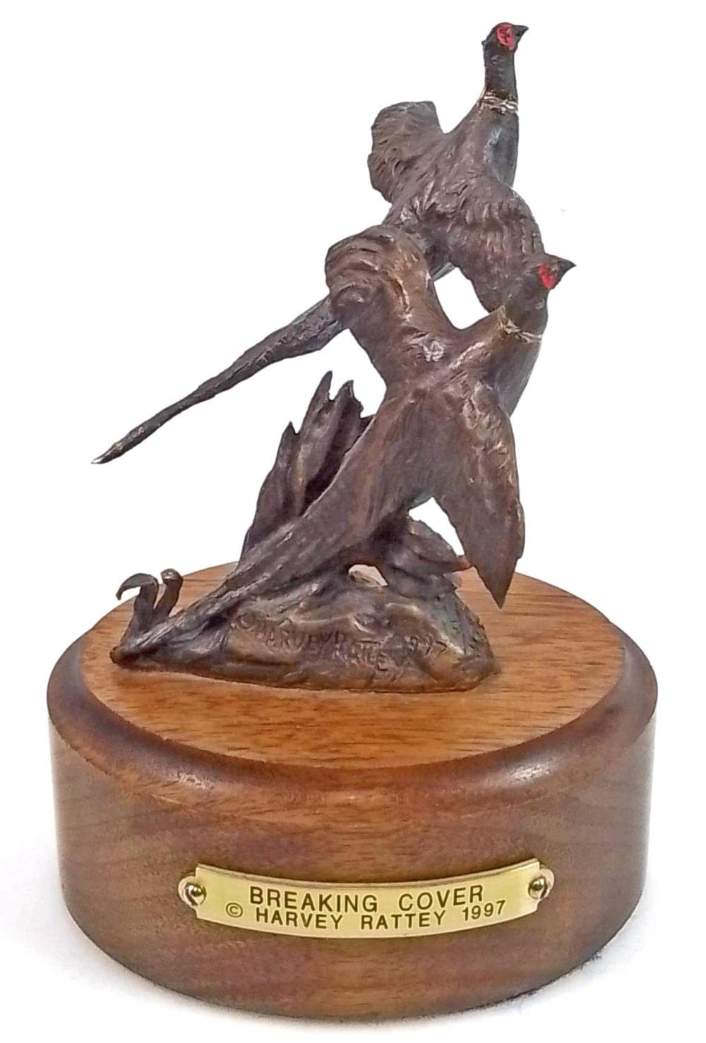 Harvey Rattey comparable auction result: harvey rattey breaking cover bronze sculpture