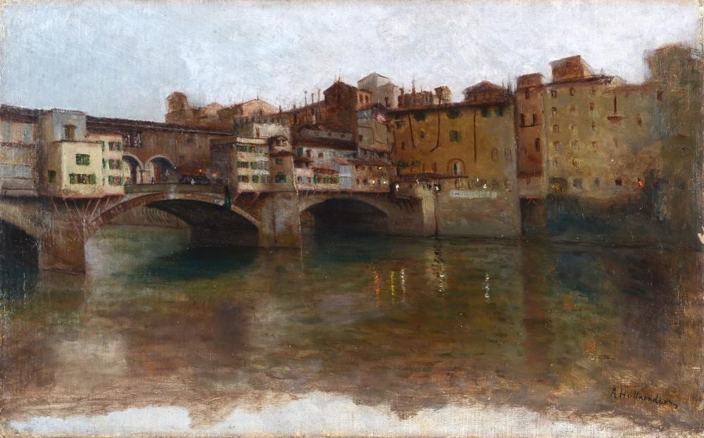 Alphons Hollaender comparable auction result: alfonso hollaender ratisbona 1845 firenze 1923 ponte vecchio
