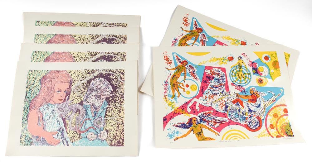 Leo Russell comparable auction result: leo russell american 1917 1985 twenty two serigraphs and in heaven too 2 untitled