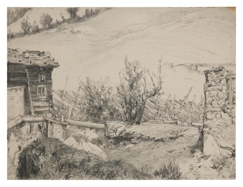 on the mountainside · Sotheby's · 2025-02-05 Adolf Friedrich Erdmann Menzel comparable auction result: on the mountainside