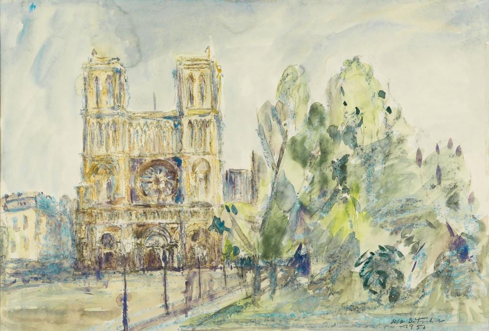Otto Ditscher comparable auction result: otto ditscher 1903 1987 neuhofen view of notre dame