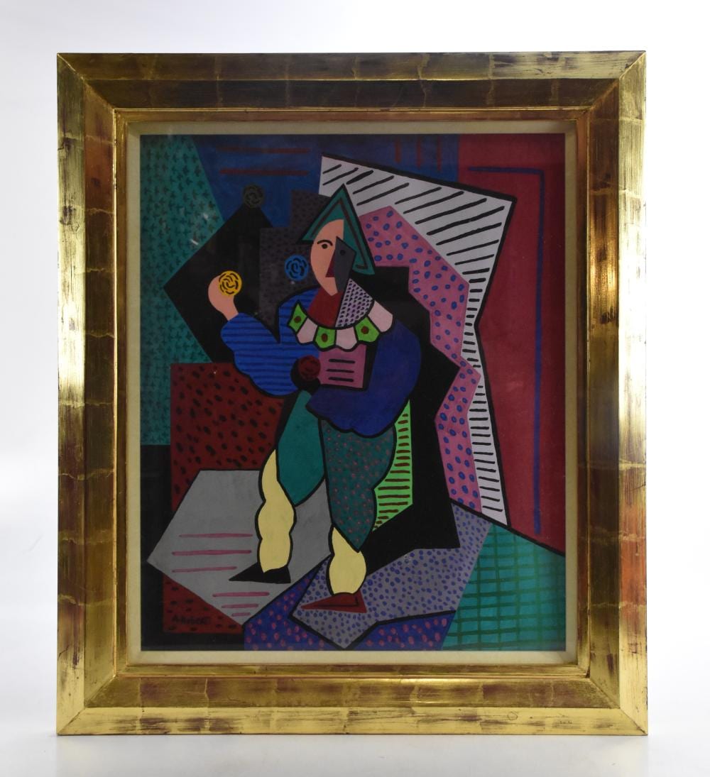 Antonio Huberti comparable auction result: antonio huberti 1907 2000 gouache le jongleur signed 53 x 44cm framed and glazed