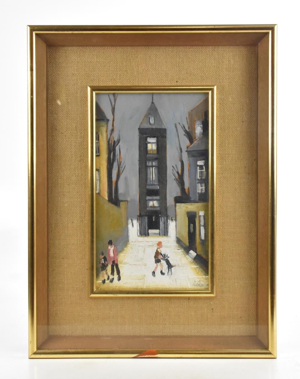 Harold Riley comparable auction result: harold riley 1934 2023 oil on board hulme tower signed and dated 70 33 x 19cm framed and glazed