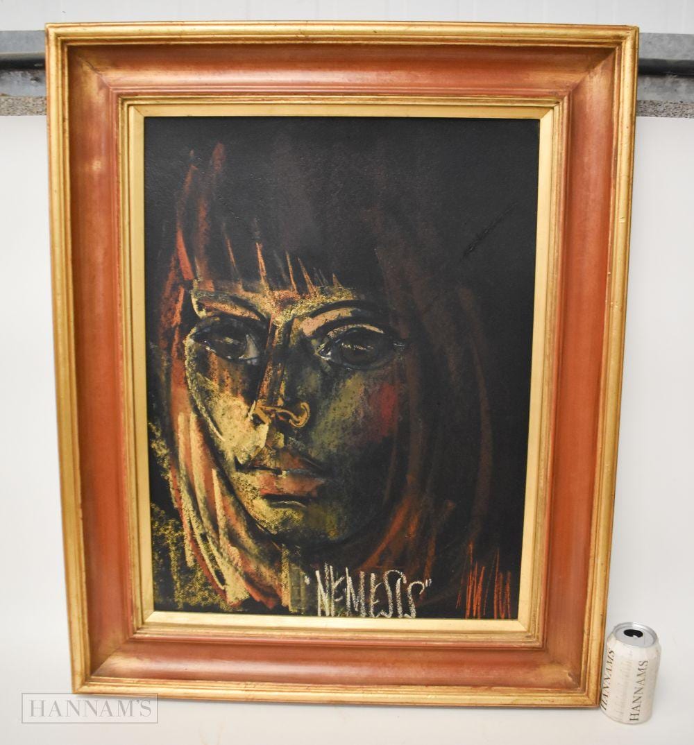 Maurice Man comparable auction result: maurice man 1921 1997 british nemesis oil on board 85 cm x 65 cm
