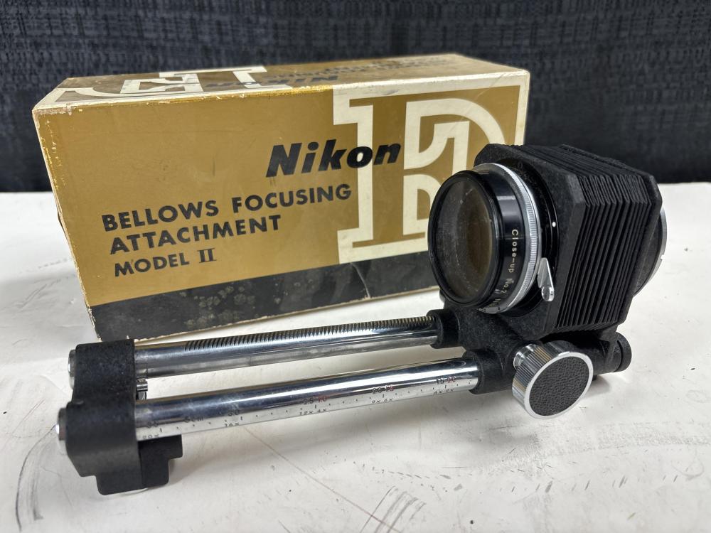 Vintage Nikon F Camera Bellows Focusing Attachment Model II in box sold by Ripley Auctions, lot 4856 — auction record photograph