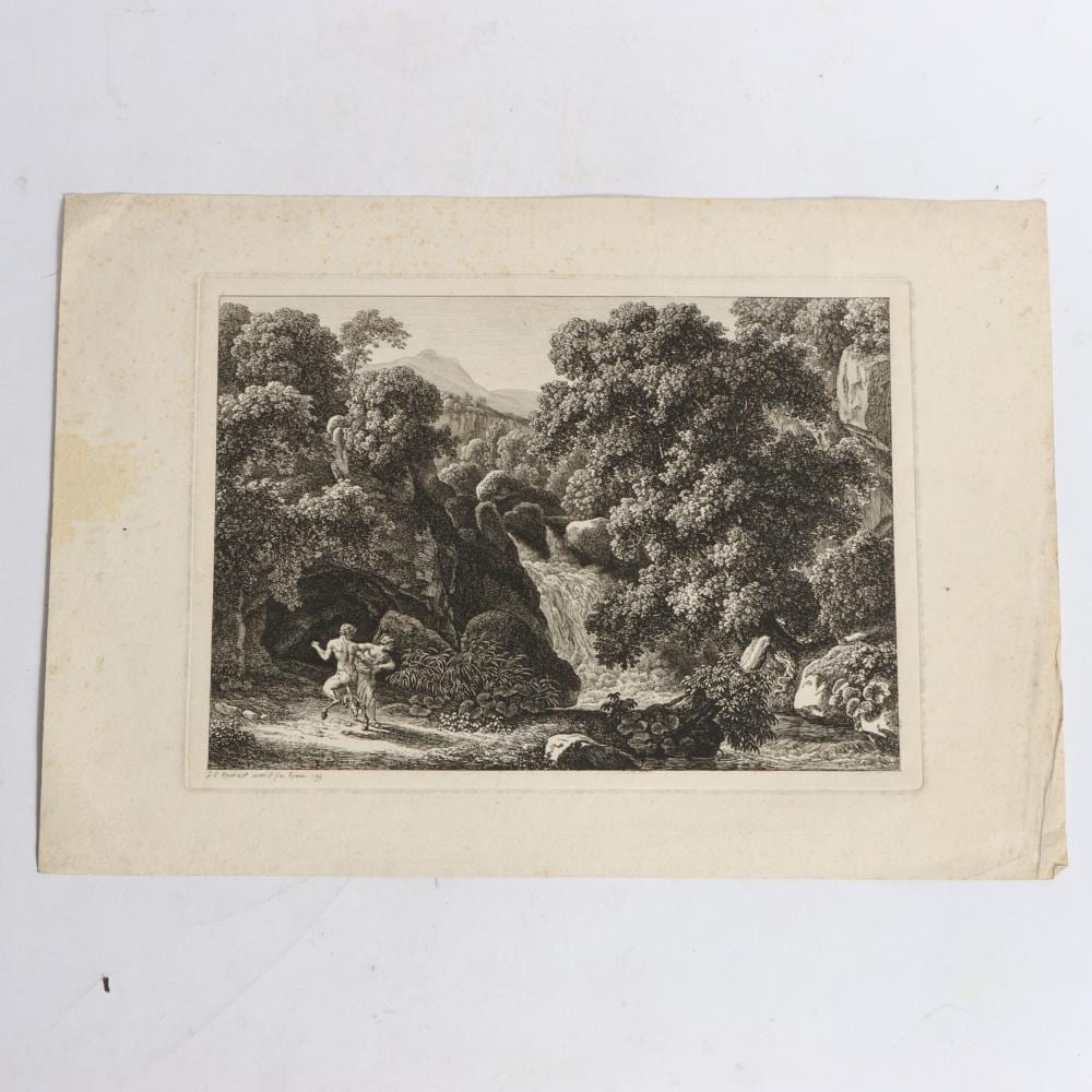 Johann Christian Reinhart comparable auction result: johann christian reinhart germany 1761 1847 nymph and satyr 1799 etching signed and dated in plate 8 1 2 h x 11 3 4 w plate 11 h x 16 1 4 w sheet