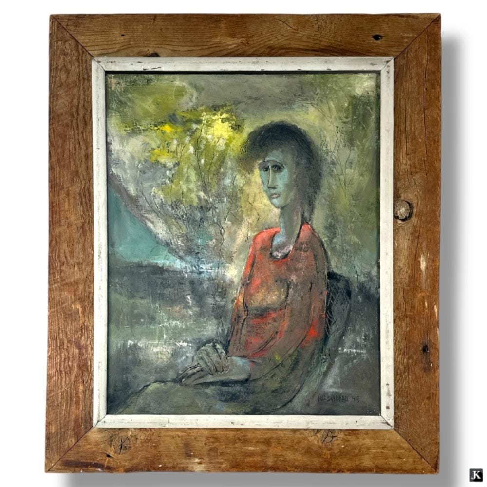 Karnig Nalbandian comparable auction result: karnig nalbandian oil canvas the poem 1949