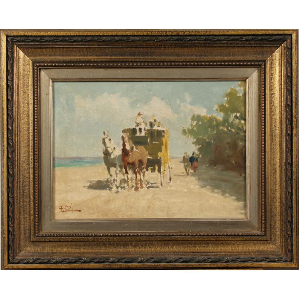 aurelio catti 1895 1966 carrozza in riva al mare · Galleria Sarno · 2025-02-28 Aurelio Catti comparable auction result: aurelio catti 1895 1966 carrozza in riva al mare