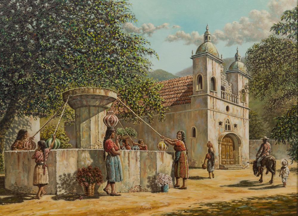 Michael Gentry comparable auction result: michael gentry american 1940 1994 the wishing well oil on canvas