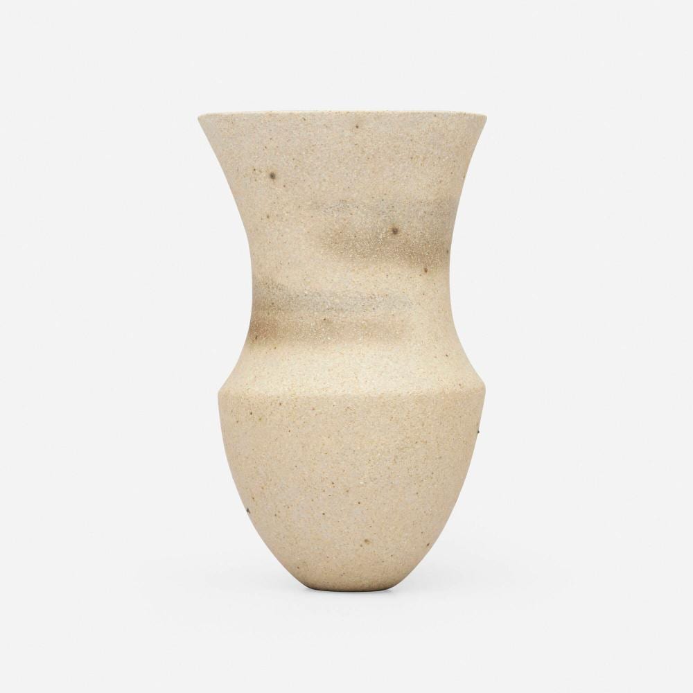 Jennifer Lee comparable auction result: jennifer lee pale pot speckled buff spiral curved neck