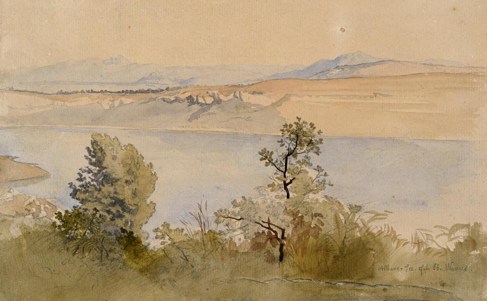 Albert Venus comparable auction result: franz albert venus blick auf den albaner see 1866