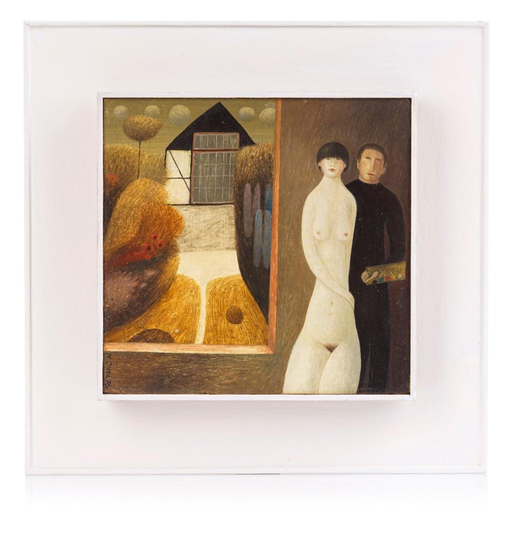 werner juza selbstbildnis mit modell 1976 · Schmidt Kunstauktionen Dresden OHG · 2025-03-08 Werner Juza comparable auction result: werner juza selbstbildnis mit modell 1976
