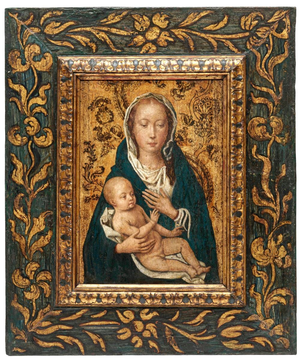 Hans Memling comparable auction result: hans memling atelier or circle madonna and child late 1700