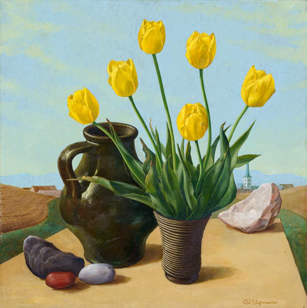 Rudolf Nehmer comparable auction result: rudolf nehmer gelbe tulpen 1971