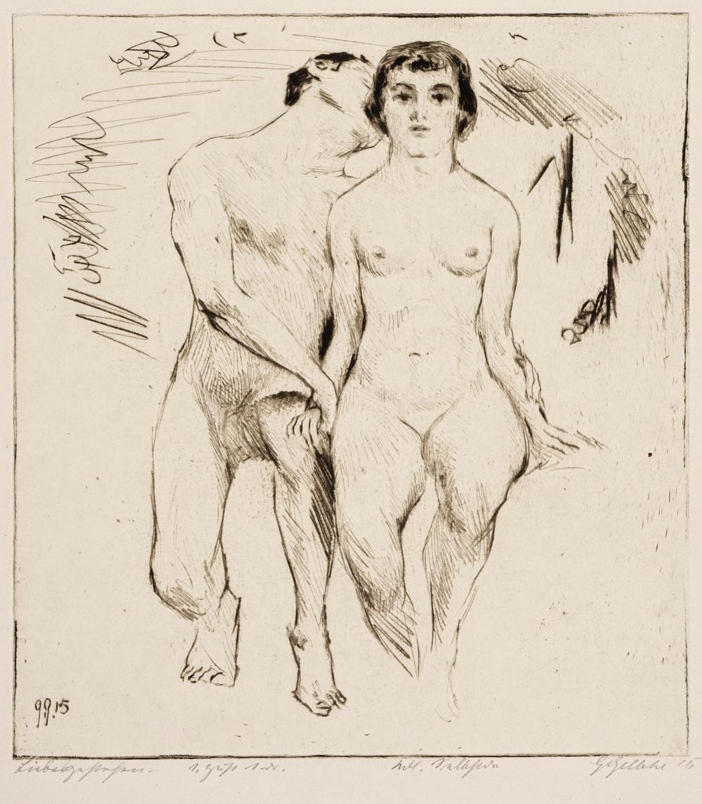 Georg Hermann Gelbke comparable auction result: georg gelbke liebesgestehen sechs arbeiten aus ber eine liebe 1915