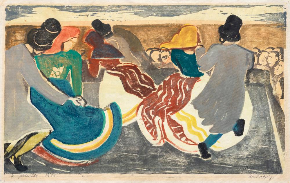 Helmut Gebhardt comparable auction result: helmut gebhardt tanzende paare in tracht 1955