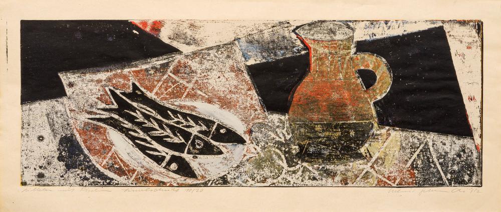 Helmut Gebhardt comparable auction result: helmut gebhardt stilleben mit fischen 1977