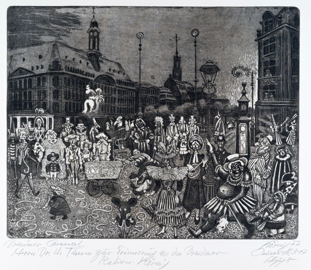 hans k rnig dresdner carneval 1977 · Schmidt Kunstauktionen Dresden OHG · 2025-03-08 Hans Körnig comparable auction result: hans k rnig dresdner carneval 1977