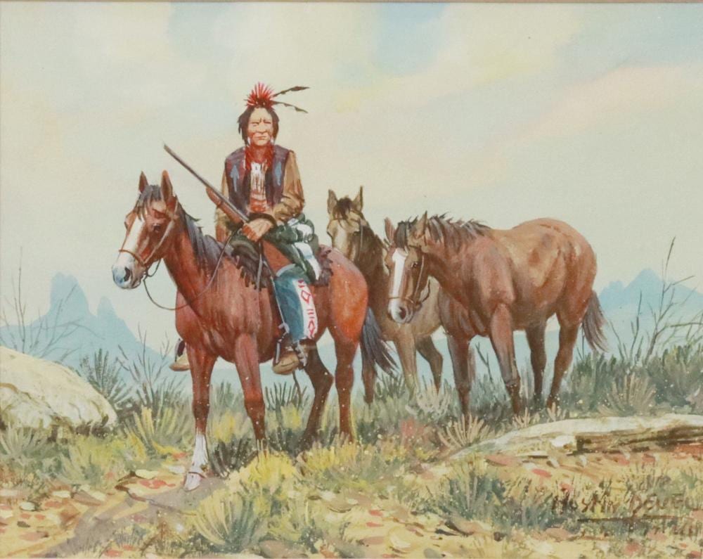 Austin Deuel comparable auction result: austin deuel 1939 2021 western watercolor painting