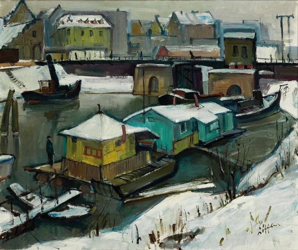 Paul Löffler comparable auction result: paul l ffler 1938 1995 mannheim snow coveredcity