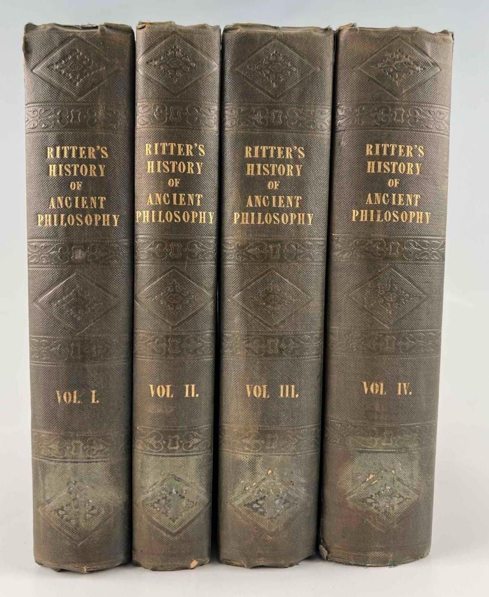 Henry Ritter comparable auction result: heinrich ritter the history of ancient philosophy 1846 four volume set