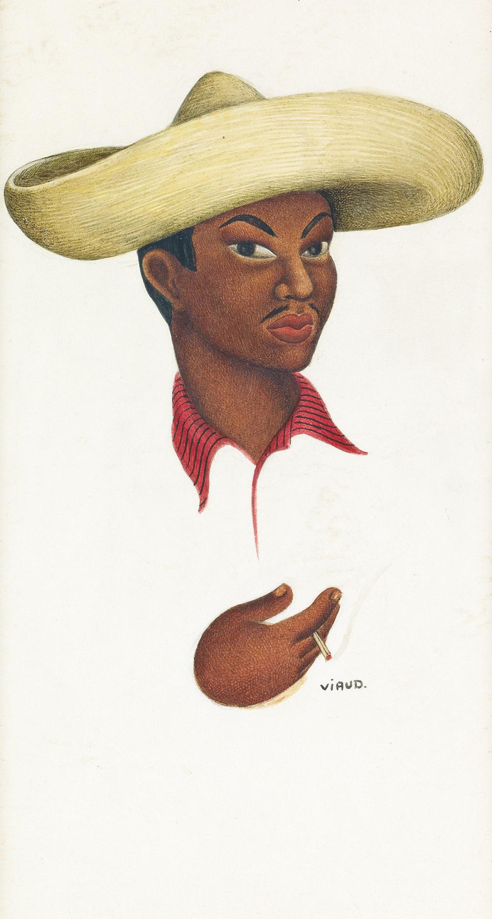 Emilio Baz Viaud comparable auction result: emilio baz viaud 1918 1991 hombre fumando