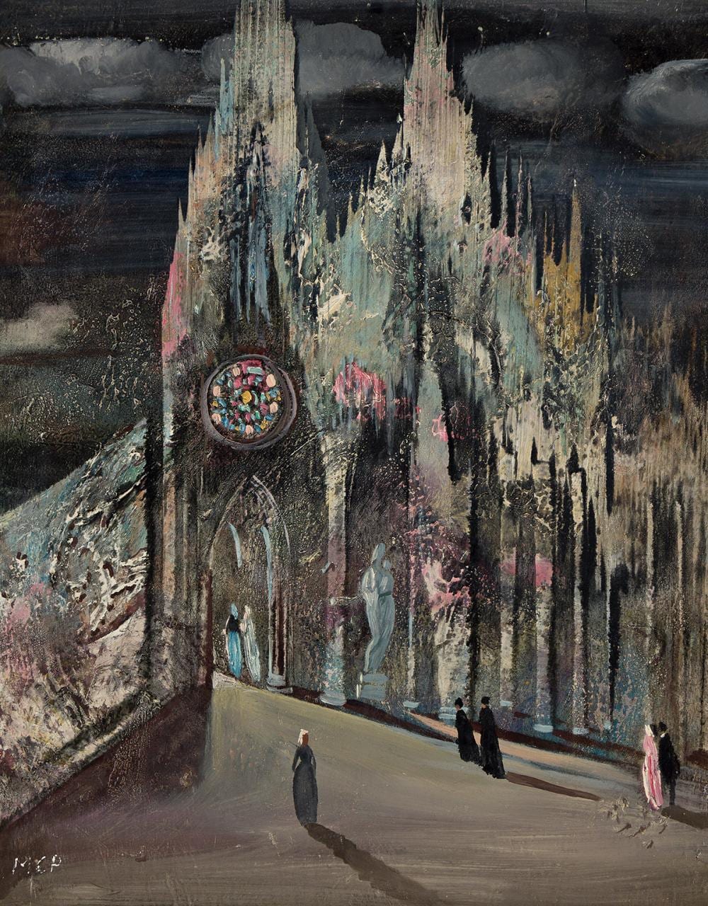 C. Pál Molnár comparable auction result: p l c moln r 1889 1981 cathedral at night