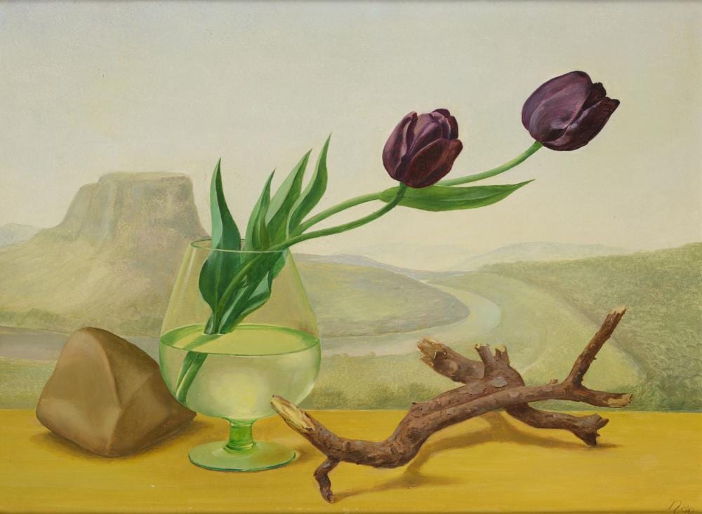 Rudolf Nehmer comparable auction result: rudolf nehmer dunkle tulpen 1980
