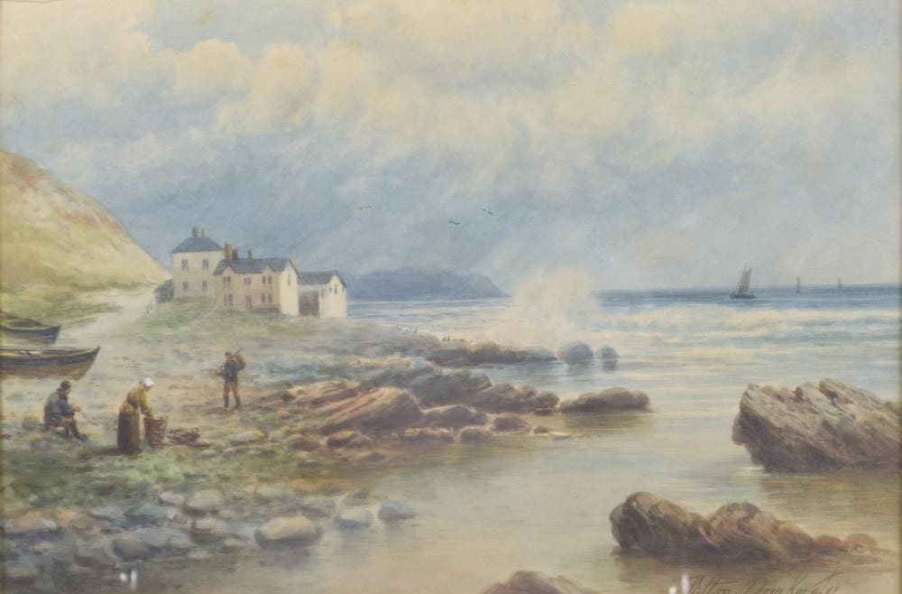 Milton Drinkwater comparable auction result: milton drinkwater 1862 1923 westwood ho fisherfolk on a beach watercolour signed 11 75 x 17 75