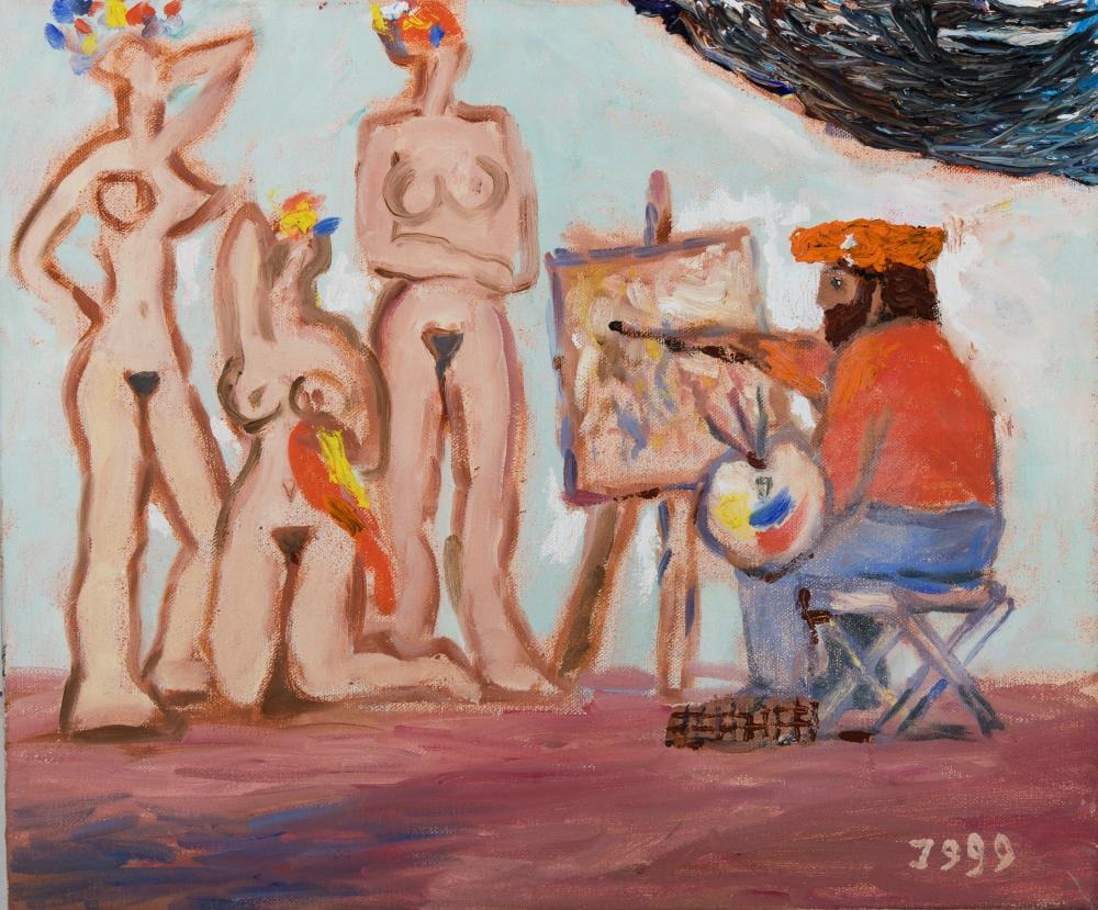 Aat Veldhoen comparable auction result: aat veldhoen dutch 1934 2018 painter and three nudes 1999