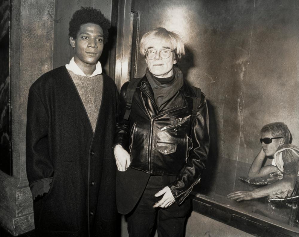 Ron Galella comparable auction result: ron galella american 1931 andy warhol and jean michel basquiat at area night club new york 1984
