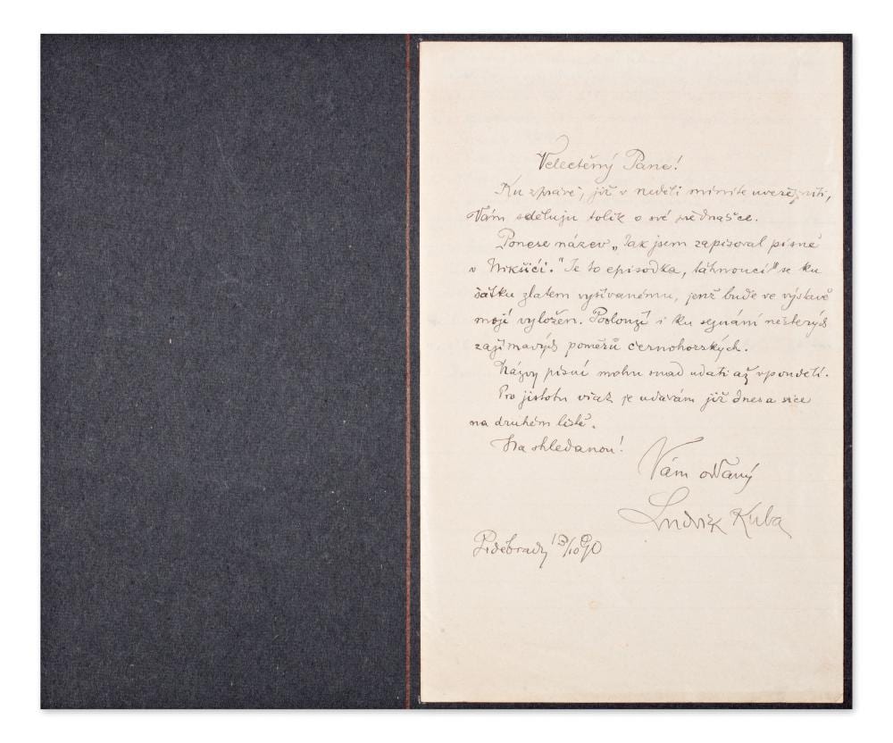 Ludvík Kuba comparable auction result: ludv k kuba 1863 1956 hand signed letter czech bohemian
