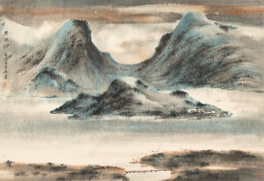 LUI SHOU KWAN (LÜ SHOUKUN 1919-1975). Sketch of Hong Kong. Scroll mounted a sold by Christie's, lot 3 — auction record photograph