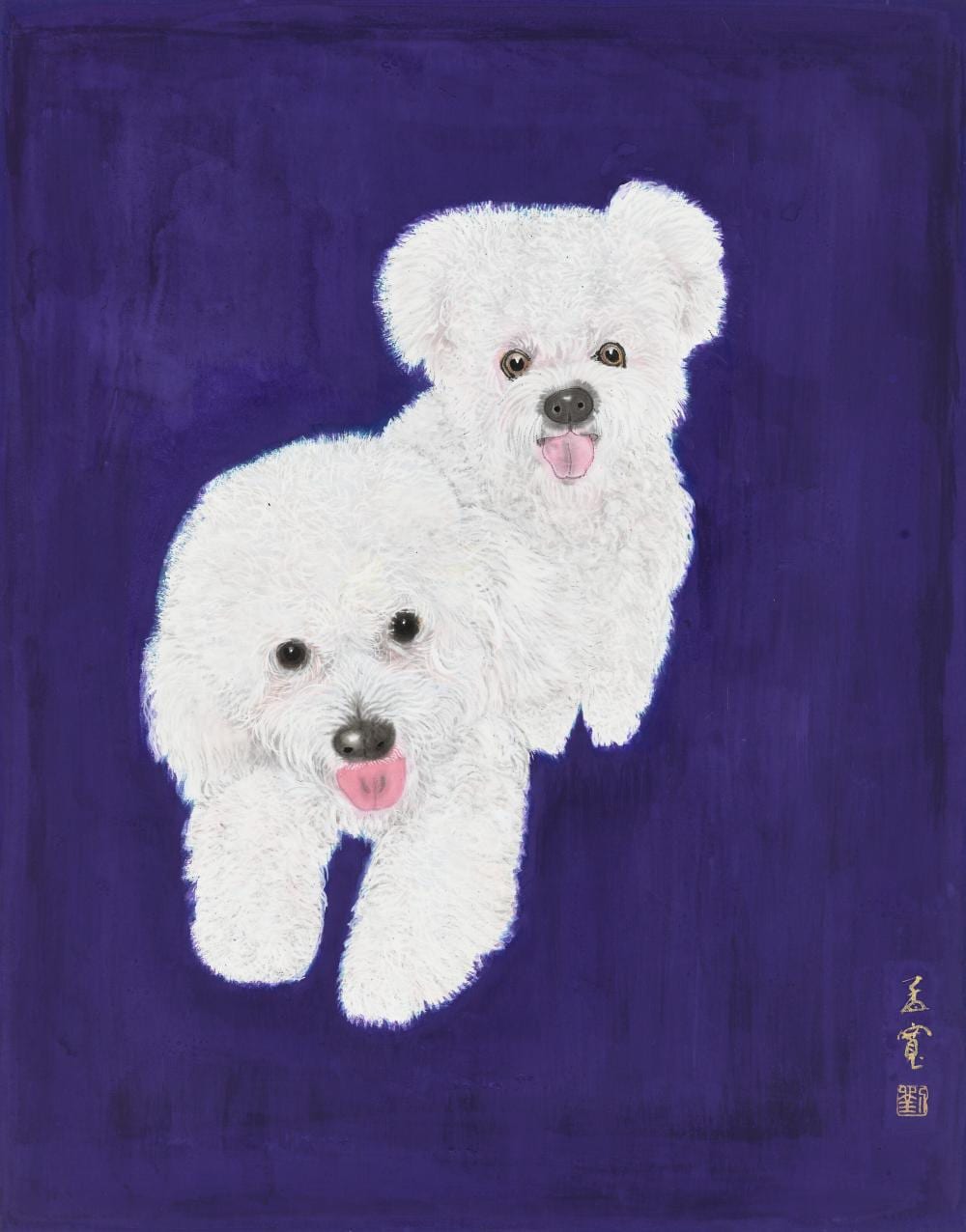 Liu Mengkuan comparable auction result: liu mengkuan b 1950 partner scroll mounted and framed ink and colour