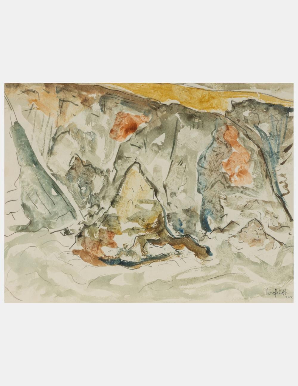Bror Julius Olsson Nordfeldt comparable auction result: bror julius olsson nordfeldt swedish american 1878 1955 coastline