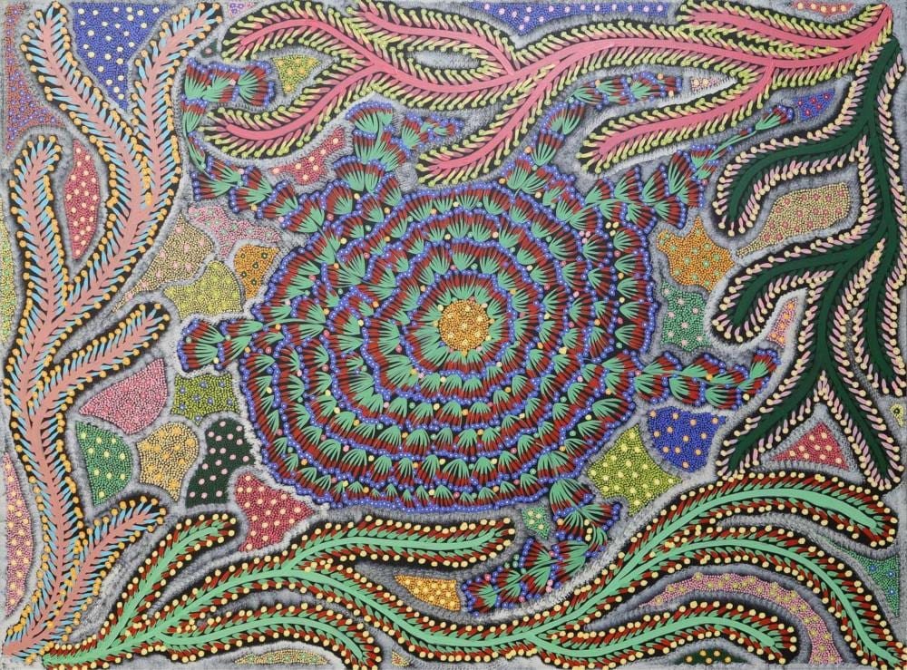 Leanne Nakamarra Oldfield comparable auction result: leanne nakamarra oldfield bush banana dreaming bush banana dreaming 131cm x 178cm