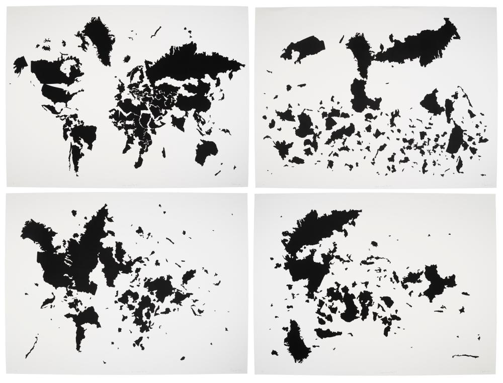 Carlos Amorales comparable auction result: carlos amorales b 1970 useless wonder maps 1 4 each sheet 39 3 8 x 52