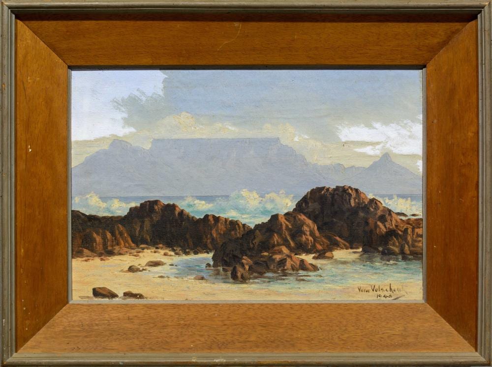vera volschenk sa 1899 1987 oil coastguard barriers blauberg cp signed dated 1943 titled verso 30 x 45 · 5th Avenue Auctioneers · 2025-02-23 Vera Volschenk comparable auction result: vera volschenk sa 1899 1987 oil coastguard barriers blauberg cp signed dated 1943 titled verso 30 x 45