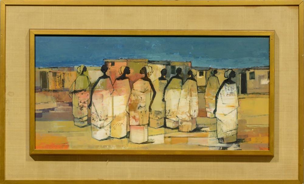 Jan Dingemans comparable auction result: jan dingemans sa 1921 2001 oil group of congolese women signed 30 x 60